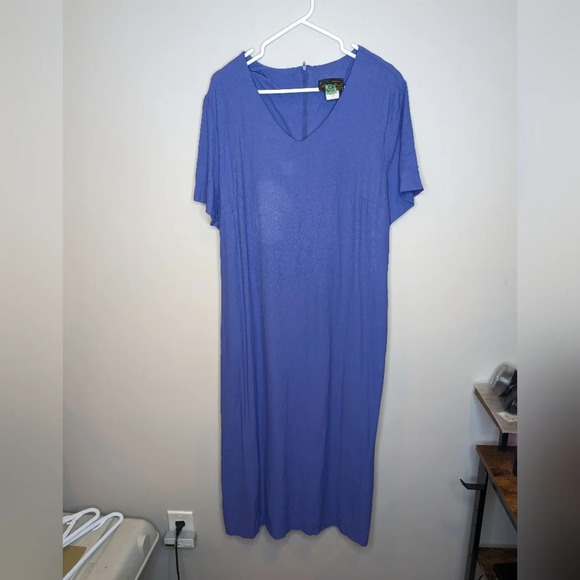 Vintage Two Piece Purple V Neck Maxi Dress Chain Back Colourful Maxi Vest 20W - Picture 3 of 13